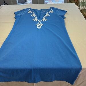 Lilly Pulitzer Blue dress with White Embroidery